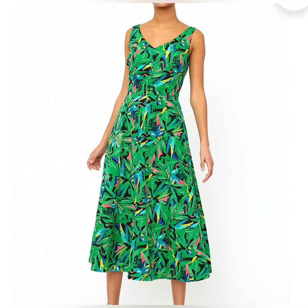 Mes Amies Boutique  PALMS PRINT MIDI DRESS Size 4